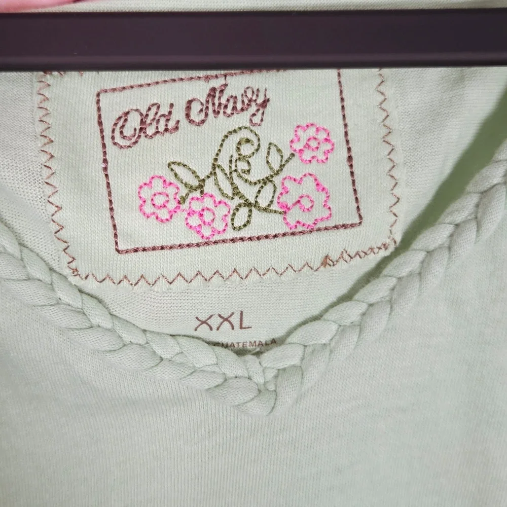 NEW‎ 2006 Old Navy Girl XXL 16 Flutter Sleeve Top Light Green T Shirt Y2K 2000s